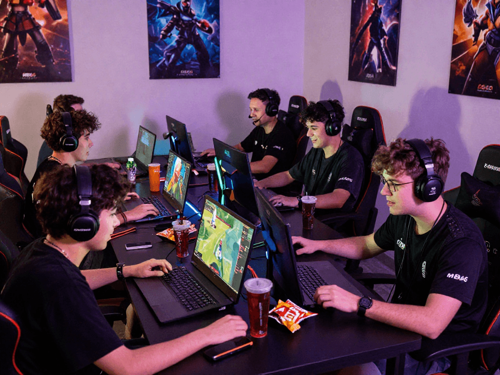 Gamers enjoying thrilling gameplay on MB66 platforms, showcasing gaming excitement and modern tech.